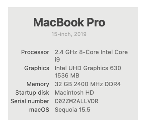 MacBook Pro A19-037