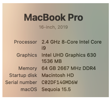 MacBook Pro A20-X5