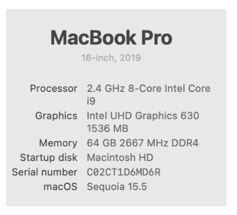 MacBook Pro A20B-009