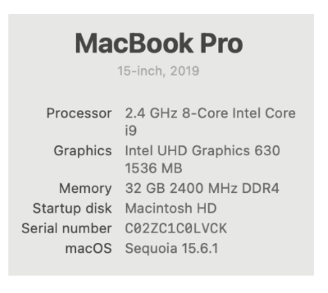 MacBook Pro A19-033
